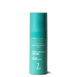 Steklenička Novexpert Trio-Zinc Booster Serum za nego mastne in k aknam nagnjene kože.