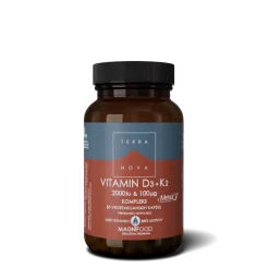 Terranova Vitamin D3 + K2 kompleks 2000 IU + 100 µg – 50 vegetarijanskih kapsul, prehransko dopolnilo.
