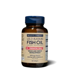 Wiley's Finest Prenatal DHA 60 mehkih kapsul z omega-3 DHA za nosečnice in doječe matere.