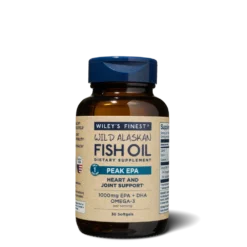 Wiley's Finest Peak EPA 30 mehkih kapsul z visoko vsebnostjo omega-3 EPA za podporo srcu in sklepom.